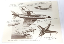 F3H-2M XF3H Plane Art Print Drawing McDonnell Douglas 1986 75th Anniversary - $23.70