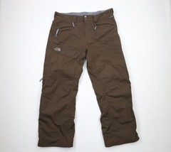 Vintage The North Face Mens XL Spell Out Hyvent Wide Leg Snowboard Pants Brown - £93.06 GBP