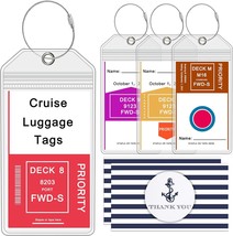 4 Packs Cruise Luggage Tag Holders for Carnival NCL Princess Cruise Crui... - £15.71 GBP