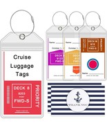 4 Packs Cruise Luggage Tag Holders for Carnival NCL Princess Cruise Crui... - £14.98 GBP