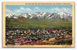 Airplane View Salt Lake City Utah UT UNP Linen Postcard N18 - £2.68 GBP