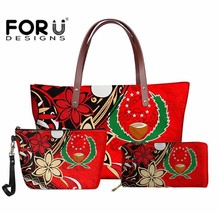 3pcs Pohnpei Women&#39;s Bag Handbag Set Tribal Flower Hibiscus Designer Handbag for - £63.63 GBP