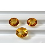 Yellow Citrine Gemstone Oval Shape 3 Pcs 18.26 Carats Excellent Earring ... - £60.14 GBP