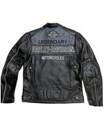 Men LEGENDARY H-D Men&#39;s VOTARY Black Gray Leather Jacket - £94.39 GBP