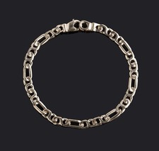 Herren Figaro Link Kette Armband 14k Solide Gelb Gold 9.6 Gr - $1,387.31