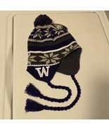 New University Of Washington Huskies Hat Knit Beanie Winter Purple w/ Br... - $14.84