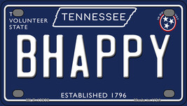 B Happy Tennessee Blue Novelty Mini Metal License Plate - £11.54 GBP