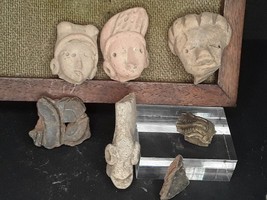 Mexican Pre Columbian Tlatilco Terracotta nice heads Group lot 3 - £105.84 GBP