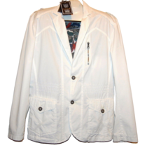 Xios Men&#39;s Off White Green Lining Jacket Cotton Size 2XL - £44.50 GBP
