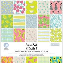Colorbok Let&#39;s Eat 2 each 25 Unique Single-Sided Papers 12&quot;X12&quot; Designer... - $29.99