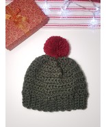 Handmade Wool Crochet Beanie Hat with - $20.58 CAD