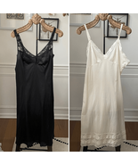2 Vintage Pre-1973 Slips Ivory Black Movie Star Maidenform ILGWU 38 M - $44.64 CAD