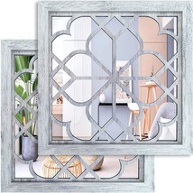 Wocred 2 Pcs. Sq. Wall Mirror, Beautiful Rustic Farmhouse Accent Mirror, Rustic - £32.62 GBP