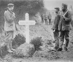 German language cross over the grave of a French soldier World War I 8x1... - $8.81