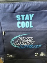 Budweiser Bud Light Cooler Bag Stay Cool Backpack Navy Blue Holds 24 Cans - $17.33