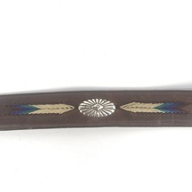 Vintage Tony Lama Belt 32 Brown Leather Southwestern Cowboy Rodeo Embroidered - £23.39 GBP