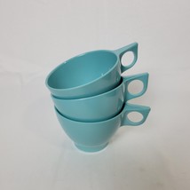 Vintage Melmac Cups Teal Coffee Tea Kenro x 3 Mid Century Modern USA 196... - £8.60 GBP