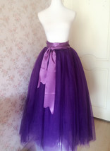 Purple Tulle Maxi Skirt Outfit Women A-line Custom Plus Size Holiday Tulle Skirt - £55.46 GBP