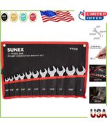 Fully Polished 11-Piece SAE Stubby Combination Wrench Set with Canvas Pouch - $1,658.96 MXN