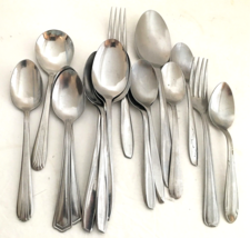 Silco Stainless Flatware 15 pc Assorted Lot: 2 Forks,3 Soup,8 Tsp,1 Serv... - $11.69