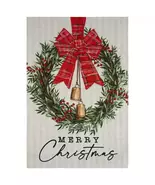 Merry Christmas Wreath Garden Flag-2 Sided Message, 12&quot; x 18&quot; - $14.07 CAD