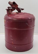*H1) Vintage Underwriters Laboratories Red Metal Safety 5 Gallon Gasolin... - $29.69