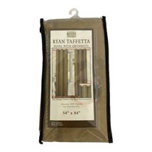 Ryan Tafffetta Beige Panels Grommets Curtains 54" x 84" Tan Victoria Classics - £16.20 GBP