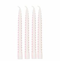 Paraffin Wax White Spiral Candles Stick Taper Smokeless Dripless Scented Twisted - £14.38 GBP