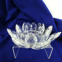 Shannon Candle Holder Lotus Blossom Hand Made Crystal 7&quot; - £42.32 GBP
