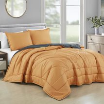 ESCA Honey Yellow Bedspread with 2 Pillow Shams - King Size, 3-Piece Mastard Yel - £37.35 GBP+