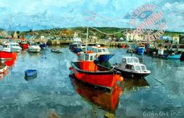 G Arden Fox&quot;West Bay at Bridport Harbour Coast of Dorset England&quot; 2014, ... - $103.46