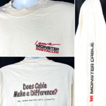 Monster Cable Installer Vintage Long Sleeve T-Shirt sz XL Mens Audiophile Hanes - £30.14 GBP