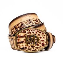 Marco Di Milano Caiman & Calfskin Western Texas Belt Stone Orix image 2