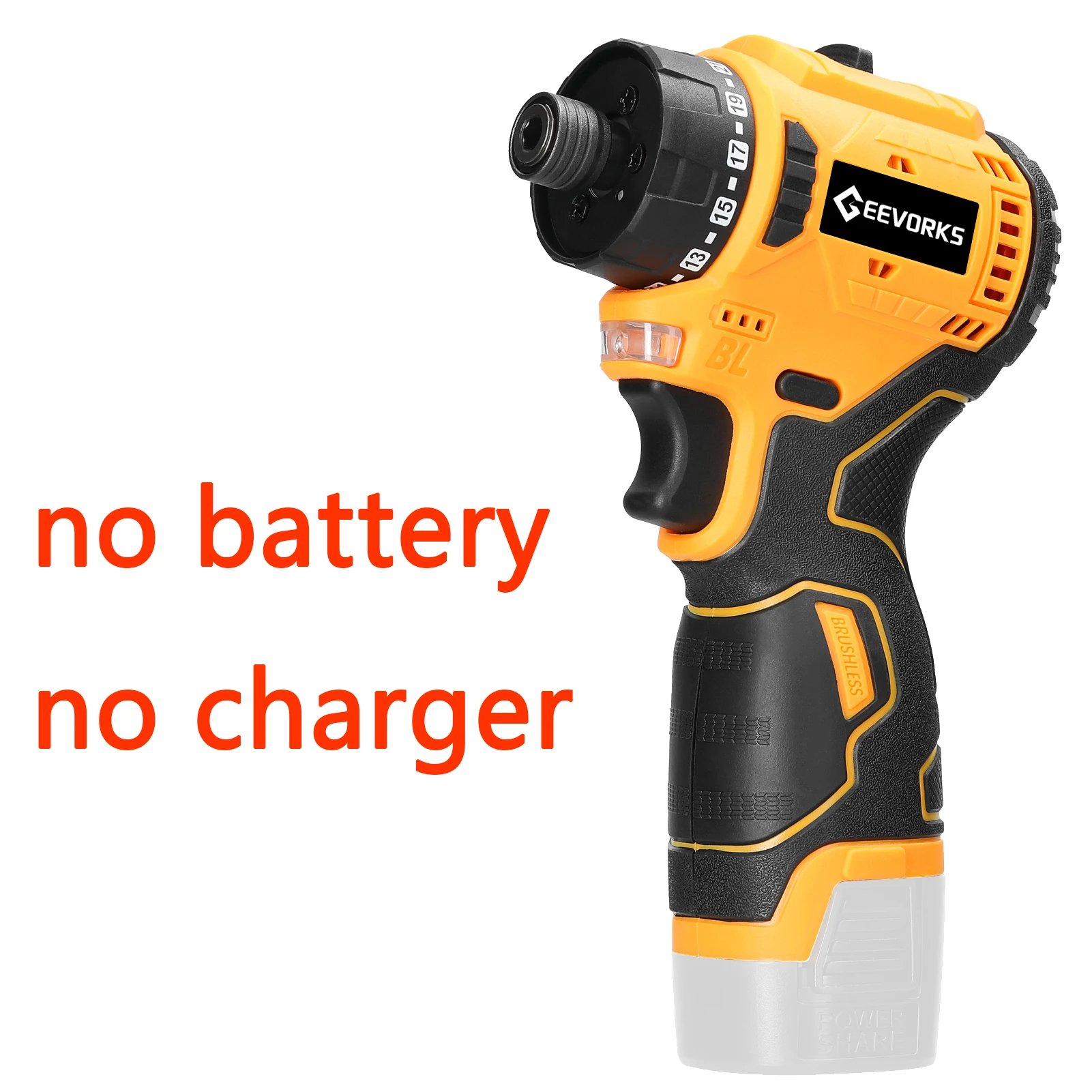 16.8V Brushless Lithium Battery Screwdriver 55 Torque Adjustable Impact Drill 13 - £91.87 GBP
