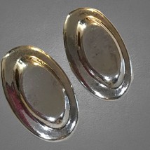 Vintage Oval Sterling Clip Earrings / Mexico / Taxco/ Signed TV-30 / Modernist - £39.96 GBP