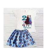 Frozen Birthday Outfit Personalized girls Elsa Anna birthday outfit Girls outfit - $24.95