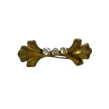 Antique Victorian Metal Brooch Lapel Sash Collar Pin Clear Rhinestone Sm... - £36.20 GBP