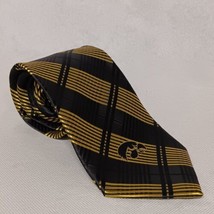 Iowa Hawkeyes Necktie Black Gold Striped with Hawkeye Logo Eagles Wings - £13.25 GBP
