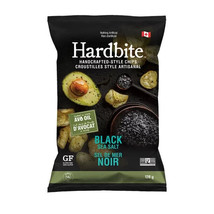 4 Bags of Hardbite Black Sea Salt Flavor Handcrafted Potato Chips 128g Each - £29.60 GBP