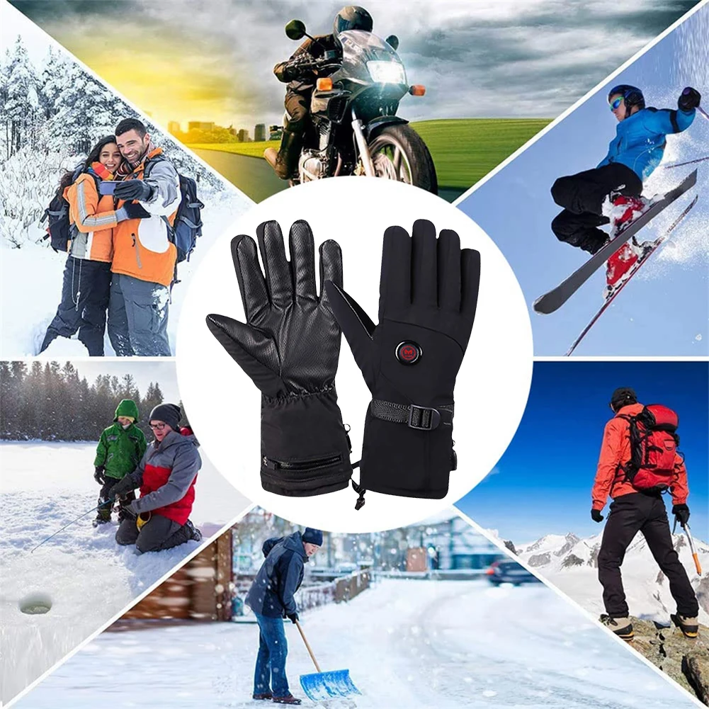 Outdoor Keep Warm Guantes 3 Gear Heating Thermal Gloves Touch Screen Thickened - £43.86 GBP
