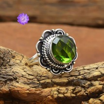 Handmade Gift For Her Chrome Diopside Cluster Ring Jewelry 925 Sterling Silver - £8.08 GBP