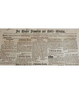 1845 Pennsylvania German American Newspaper Original - £59.72 GBP