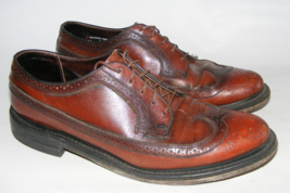 Stafford Men 11 D Brown Oxford Dress 608-0717 Leather Wing Tip Lace Up S... - $26.14