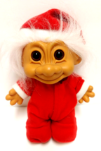 Christmas Troll Doll Baby Vintage Russ 9&quot; Tall Santa Suit - £11.84 GBP