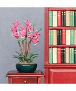 AirAds Dollhouse plants 1:12 scale miniature plant pink flowers in pot - £7.93 GBP