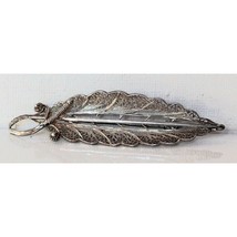 SCANDINAVIAN 830 SILVER FILIGREE  LEAF BROOCH SKY - $47.62