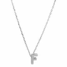 925 Sterling Silver Mini Small Initial Letter F Dainty Necklace - £23.46 GBP