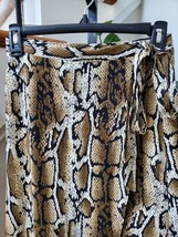 Como Vintage Brown Snakeskin Print Polyester A-Line Drawstring Long Skirt Size S - £21.86 GBP