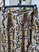 Como Vintage Brown Snakeskin Print Polyester A-Line Drawstring Long Skir... - $28.00