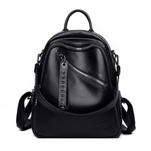 New High Quality Leather Backpacks Women High Capacity Travel Backpack Mochilas  - £36.72 GBP